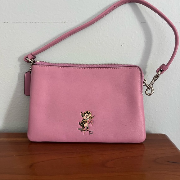 Coach Pink Wristlet Bag - Picture 1 of 8